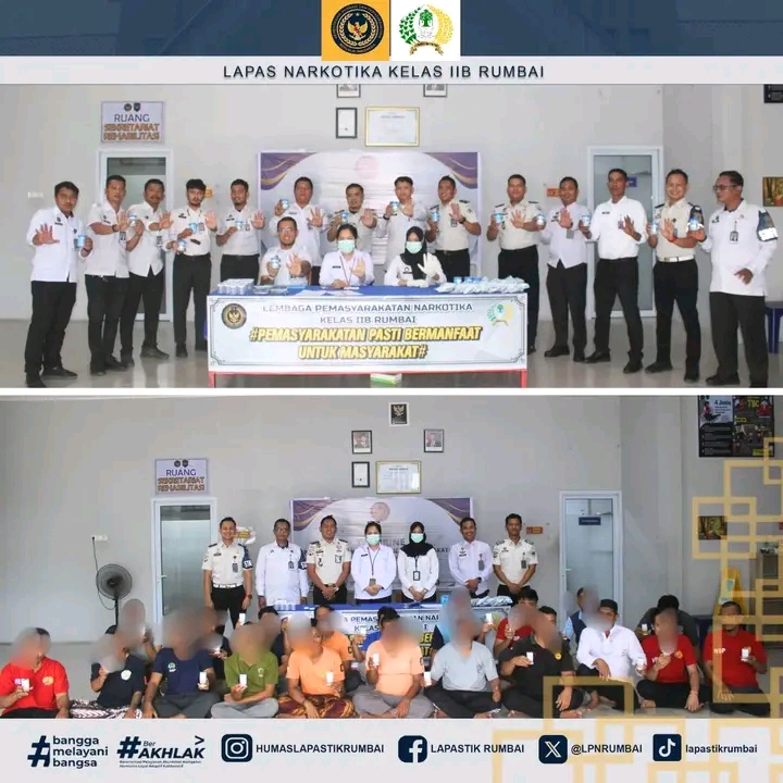 Lapas Narkotika Kelas IIB Rumbai Gelar Tes Urine Petugas dan Warga Binaan, Perkuat Komitmen Bersih dari Narkoba